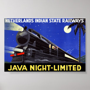 Java Indonesia Vintage Travel Poster Restored