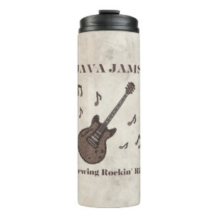 Java Jams-Brewing Rockin' Riffs-Coffee-Guitar- Thermal Tumbler