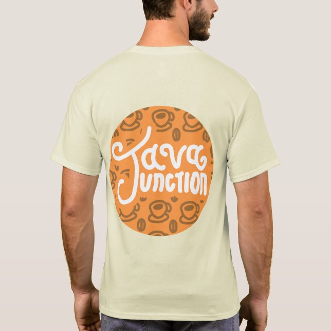 Java Junction Coffee and Bean Shirt Orange Back (Back)