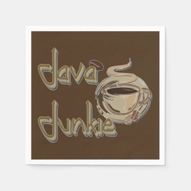 Java Junkie Coffee Lovers Dark Brown Napkins (Front)