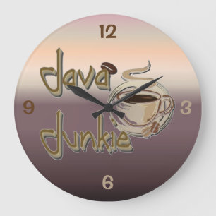 Java Junkie Coffee Lovers Wall Clock