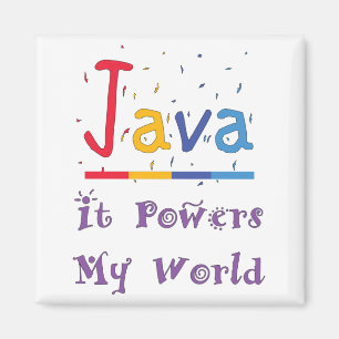 Java powers my world magnet
