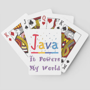Java powers my world playing cards
