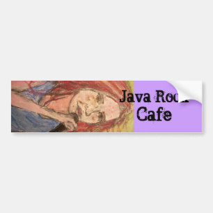 java rock cafe girl bumper sticker