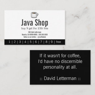 Java Shop Drink Punch Card