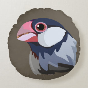 Java Sparrow—simplified Round Cushion