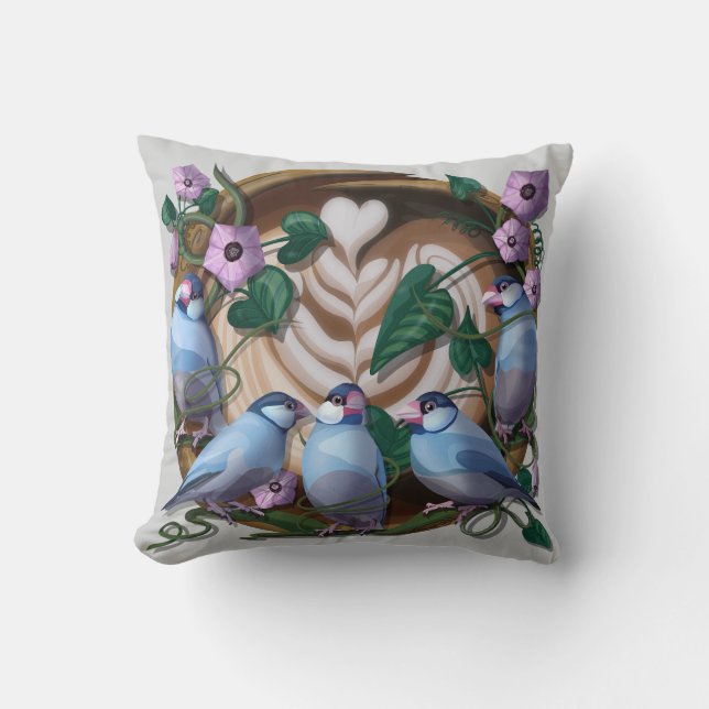 Java Sparrows, Java Coffee Cushion (Front)
