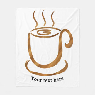 Java Steaming Cup | Wooden Curvy Coffee & Tea Fleece Blanket