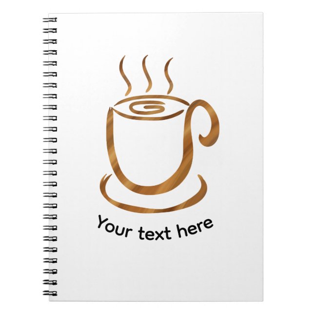 Java Steaming Cup | Wooden Curvy Coffee & Tea Notebook (Front)