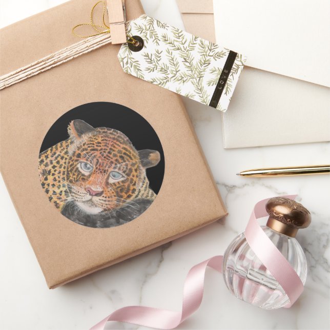 java tiger  classic round sticker (Gifting)