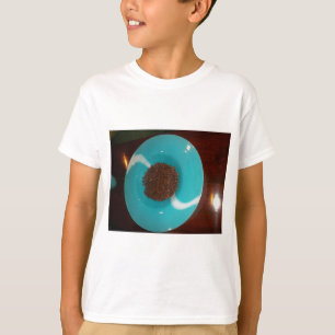 Java Vibes: Coffee Beans and Cyan Blue Bowl Art T-Shirt