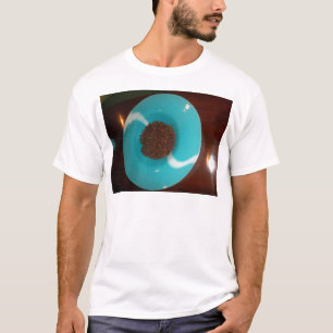 Java Vibes: Coffee Beans and Cyan Blue Bowl Art T-Shirt