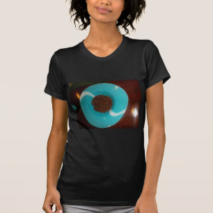 Java Vibes: Coffee Beans and Cyan Blue Bowl Art  T-Shirt