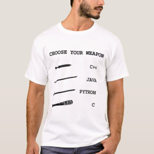 Java vs C++ vs Python vs C Programming Language T-Shirt