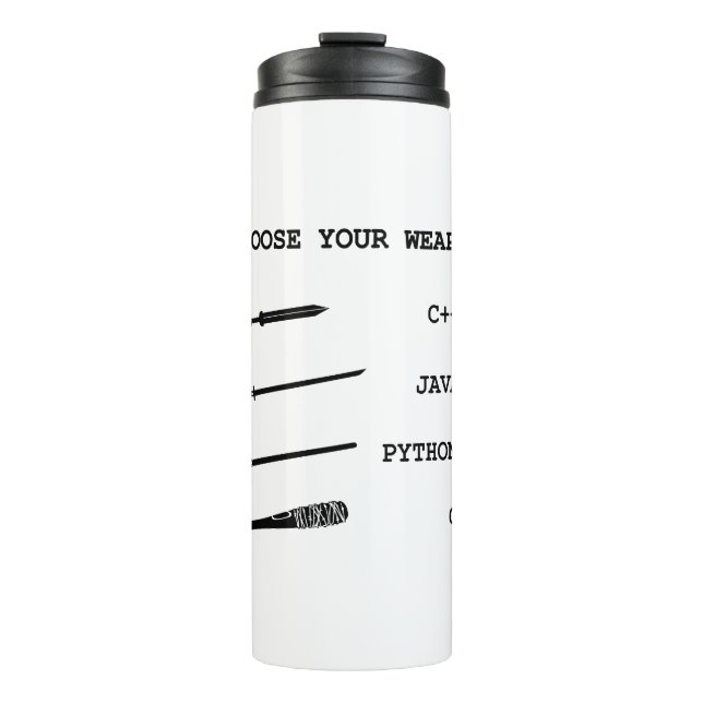 Java vs C++ vs Python vs C Programming Language Thermal Tumbler (Front)
