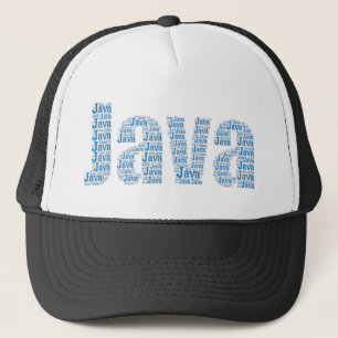 Java Word Art Trucker Hat