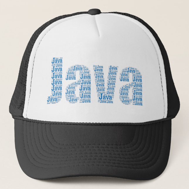 Java Word Art Trucker Hat (Front)