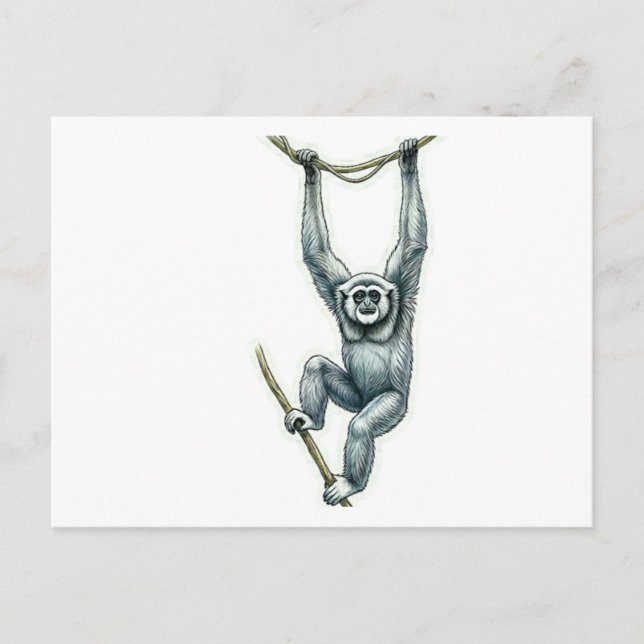 Javan Gibbon Hanging Art Sticker - WayanGallery Ba Postcard (Front)