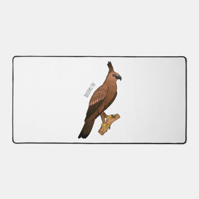 Javan hawk eagle bird cartoon illustration  desk mat (Front)