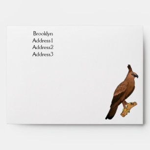 Javan hawk eagle bird cartoon illustration envelope