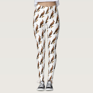 Javan hawk eagle bird cartoon illustration leggings