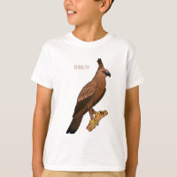 Javan hawk eagle bird cartoon illustration
