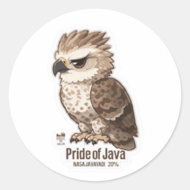 Javan Hawk-Eagle Kawaii Sticker - Indonesia Nation (Front)