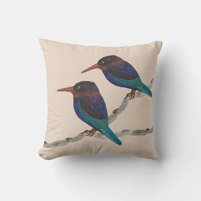 Javan Kingfishers on a Pillow (Front)