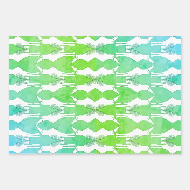 Javan Myna Bird Wrapping Paper Set of 3 (Front)