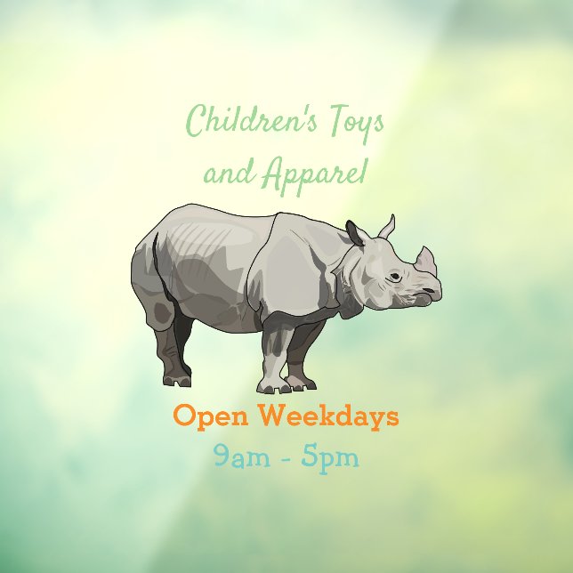 Javan rhinoceros cartoon illustration (Sheet 3)