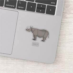 Javan rhinoceros cartoon illustration