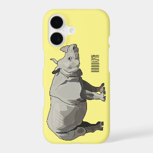 Javan rhinoceros cartoon illustration