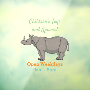 Javan rhinoceros cartoon illustration