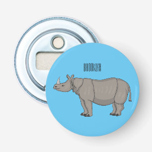 Javan rhinoceros cartoon illustration bottle opener