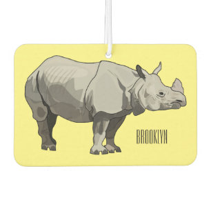 Javan rhinoceros cartoon illustration car air freshener