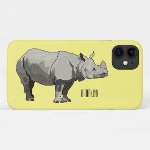 Javan rhinoceros cartoon illustration Case-Mate iPhone case