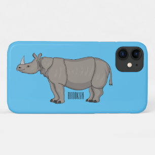 Javan rhinoceros cartoon illustration Case-Mate iPhone case