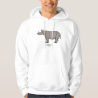 Javan rhinoceros cartoon illustration