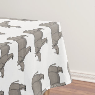 Javan rhinoceros cartoon illustration tablecloth