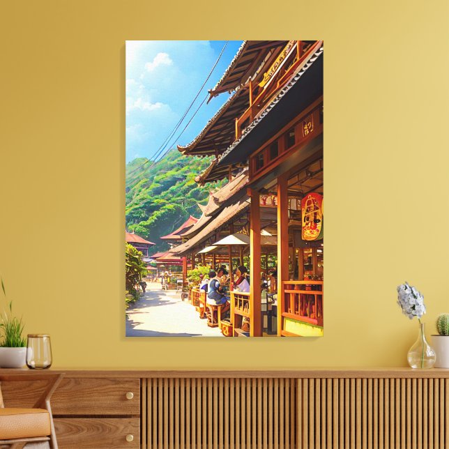 Javanese Coffee House Canvas Print (Insitu(LivingRoom))