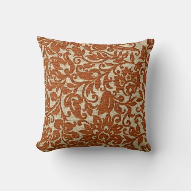 Javanese floral pattern: woven texture. cushion (Front)