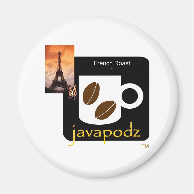 JavaPodz Frig Magnet - French Roast (Front)