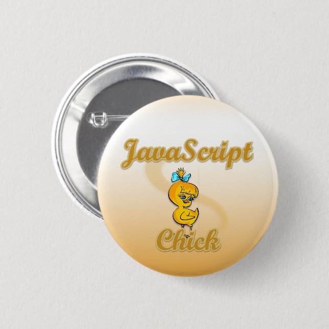 JavaScript Chick 6 Cm Round Badge (Front & Back)