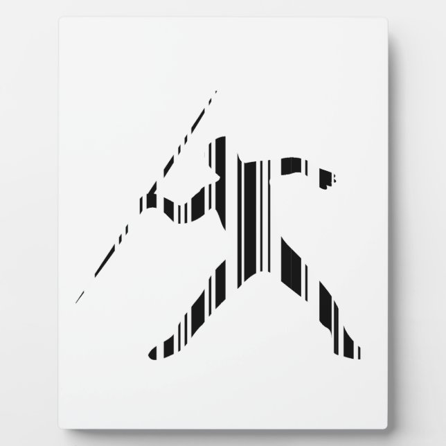 JAVELIN BAR CODE Sports Track and Field Pattern Plaque (Front)