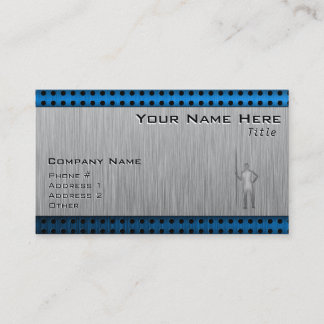 Javelin Throw; Metal-look Business Card