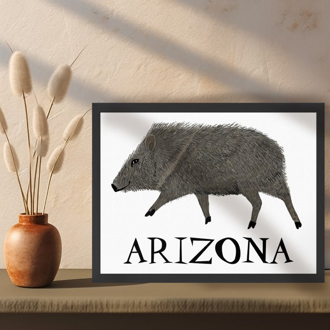 Javelina Desert Animals ARIZONA Art Poster (Javelina Desert Animals ARIZONA Wall Art Poster )