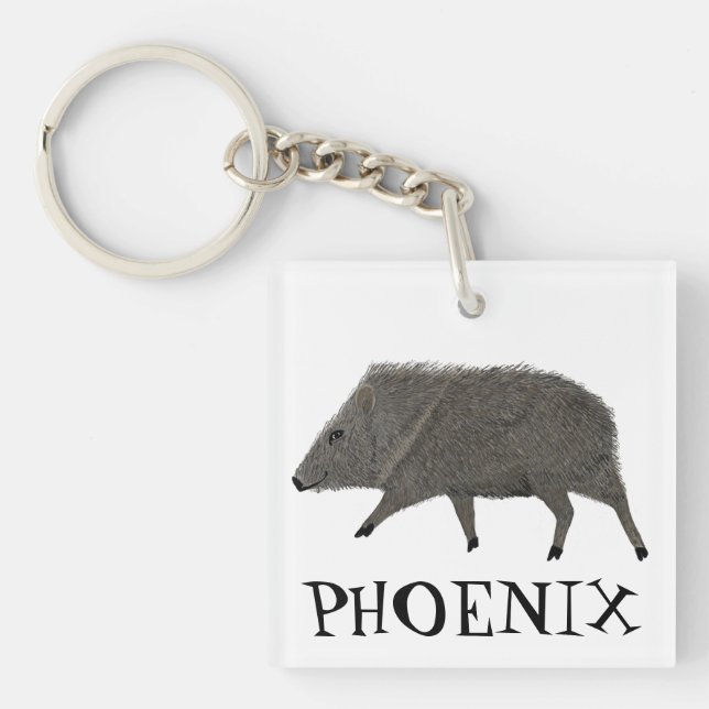 Javelina PHOENIX Desert Wild Animal Peccary Nature Key Ring (Front)