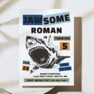 Jaw-Some Shark Birthday Invitation