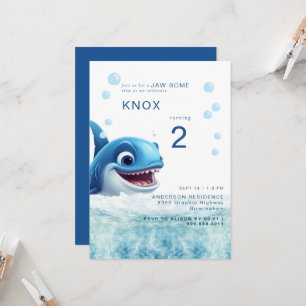 Jaw-some Shark Bite Birthday Party Invitation