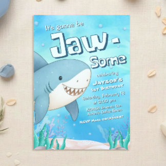 Jaw-some Shark Invitation